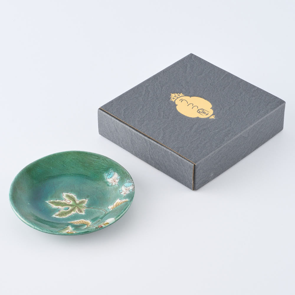 うつつ窯 作家 稲積佳谷 夢窓華 小皿 緑 うつつ窯 作家 稲積佳谷 陶磁器作家もの