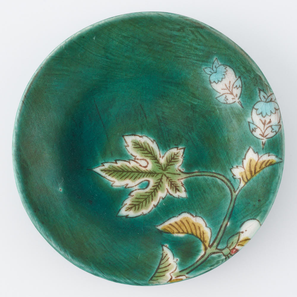 うつつ窯 作家 稲積佳谷 夢窓華 小皿 緑 うつつ窯 作家 稲積佳谷 陶磁器作家もの