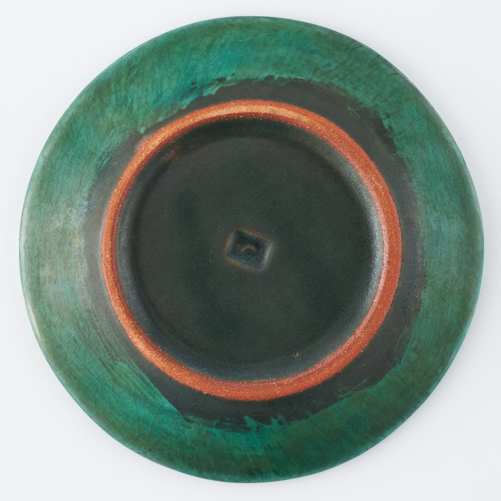 うつつ窯 作家 稲積佳谷 夢窓華 小皿 緑 うつつ窯 作家 稲積佳谷 陶磁器作家もの