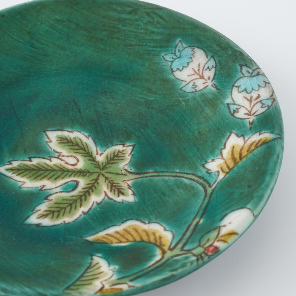 うつつ窯 作家 稲積佳谷 夢窓華 小皿 緑 うつつ窯 作家 稲積佳谷 陶磁器作家もの