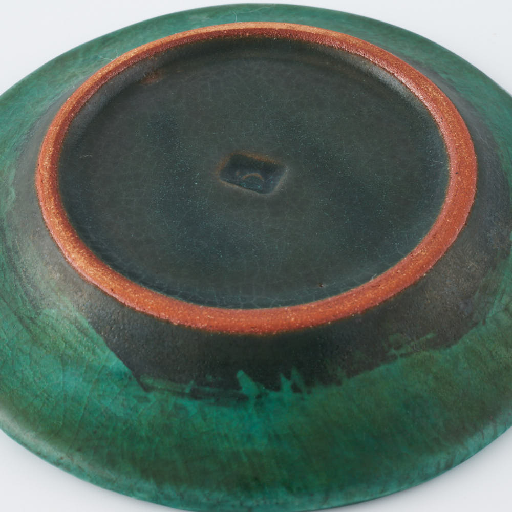 うつつ窯 作家 稲積佳谷 夢窓華 小皿 緑 うつつ窯 作家 稲積佳谷 陶磁器作家もの