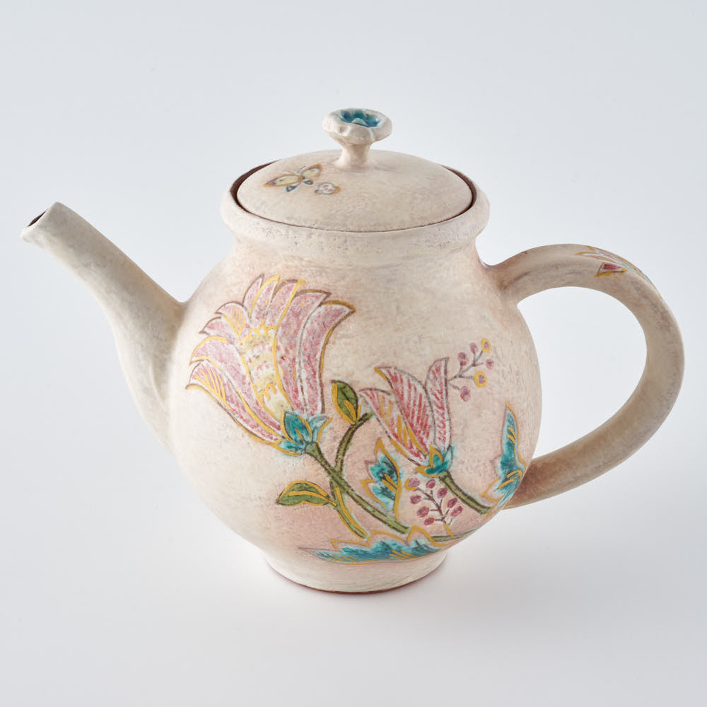 うつつ窯 作家 稲積佳谷 夢窓華 ポット ピンク うつつ窯 作家 稲積佳谷 陶磁器作家もの