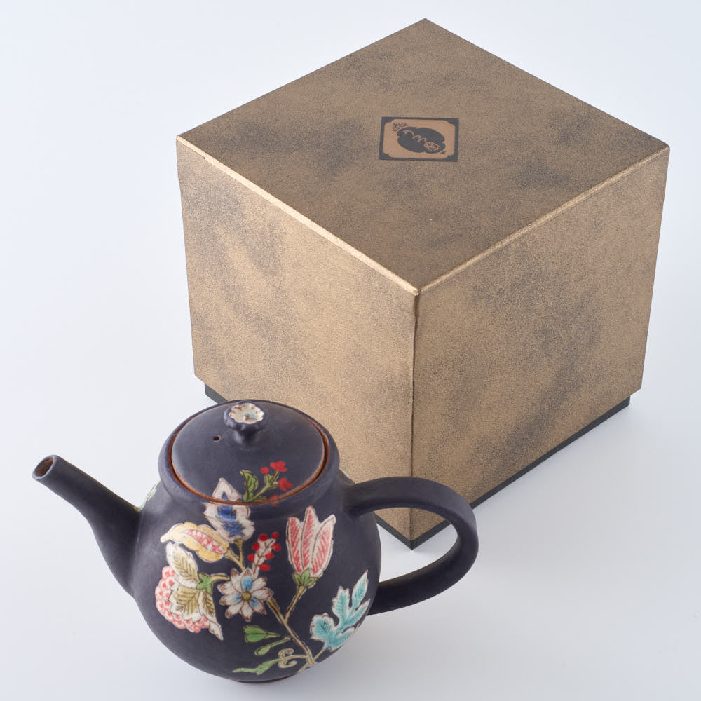 うつつ窯 作家 稲積佳谷 夢窓華 ポット 濃紺 うつつ窯 作家 稲積佳谷 陶磁器作家もの