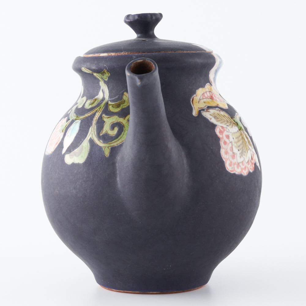 うつつ窯 作家 稲積佳谷 夢窓華 ポット 濃紺 うつつ窯 作家 稲積佳谷 陶磁器作家もの