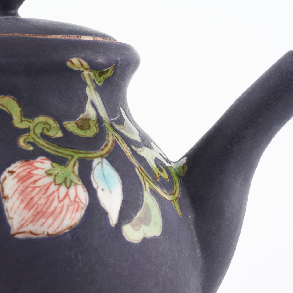 うつつ窯 作家 稲積佳谷 夢窓華 ポット 濃紺 うつつ窯 作家 稲積佳谷 陶磁器作家もの