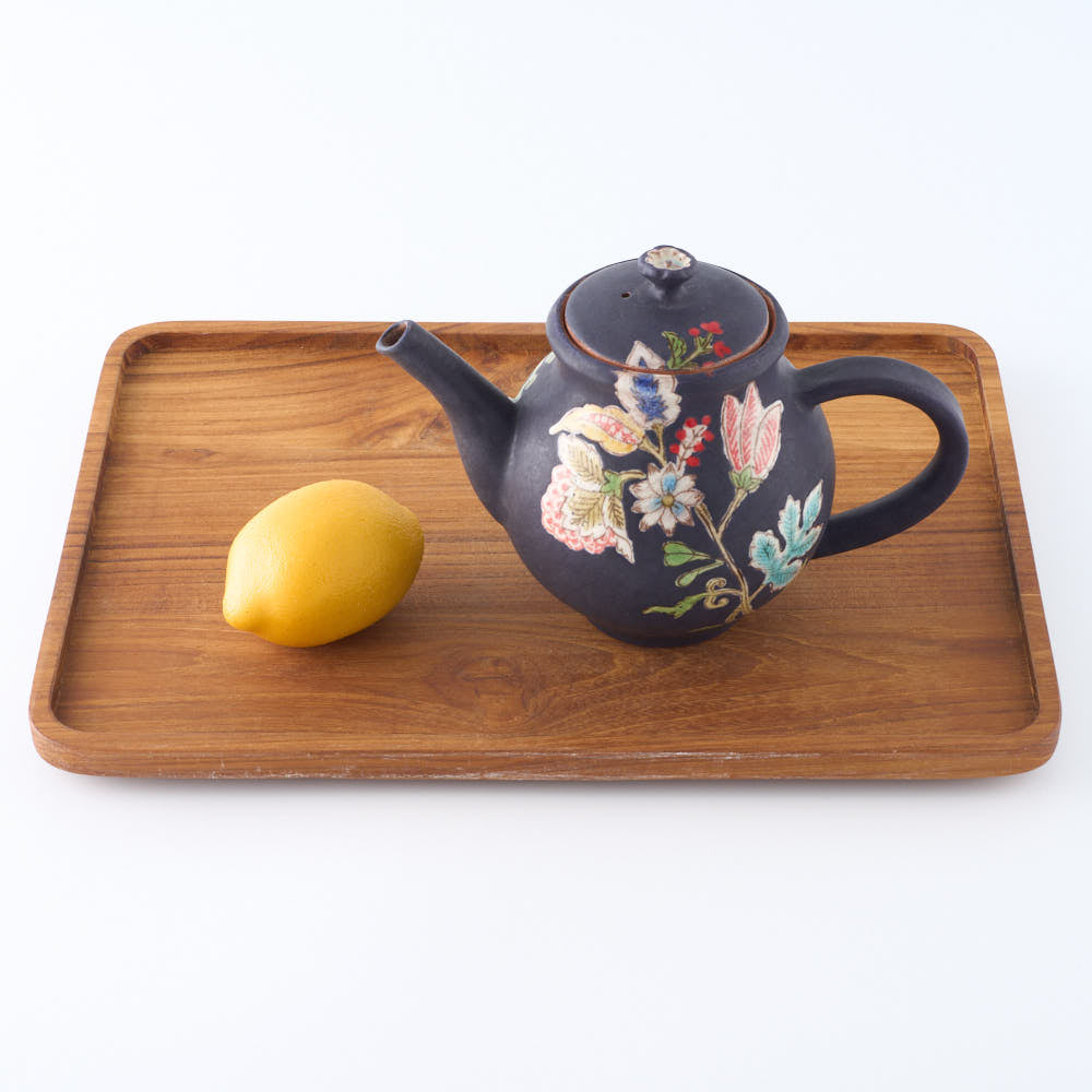 うつつ窯 作家 稲積佳谷 夢窓華 ポット 濃紺 うつつ窯 作家 稲積佳谷 陶磁器作家もの