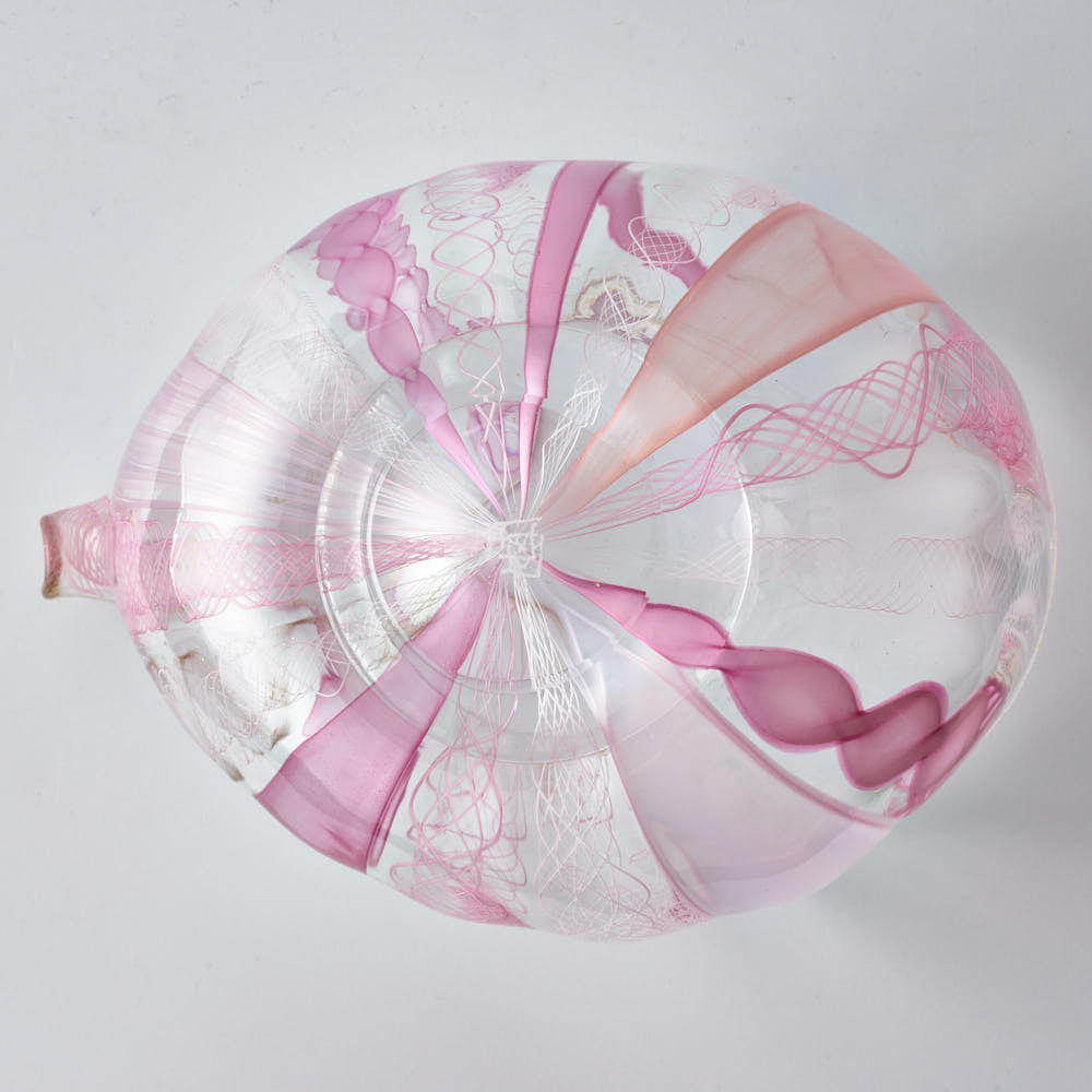 ガラス作家 北形槙子 彩色LACE lipped bowl(PK/WH) ガラス作家 北形槙子 ガラスもの