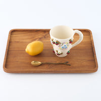 碧猫堂あお 苺とカラーフラワー模様のマグカップ(青) 碧猫堂あお 陶磁器作家もの