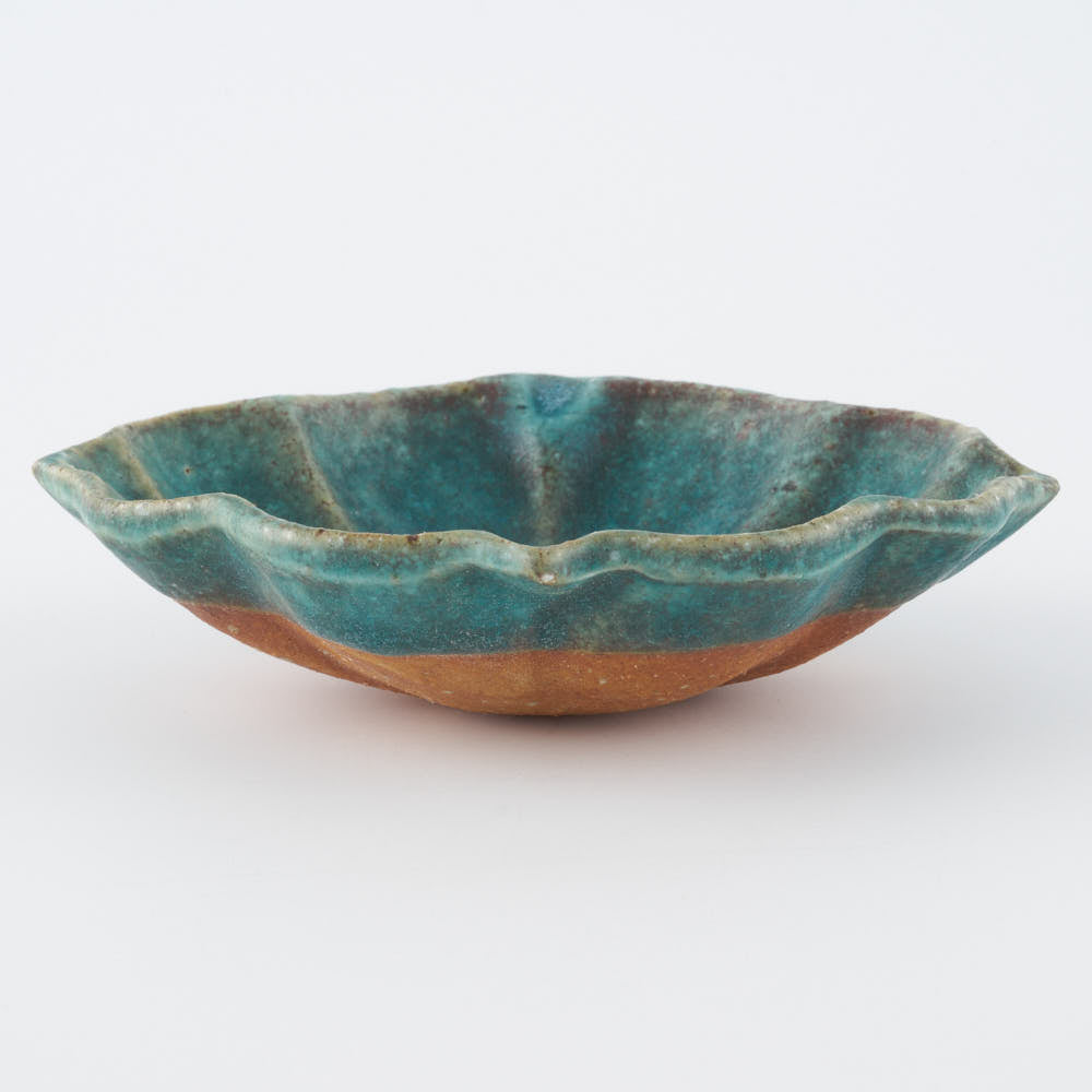 女流陶芸作家造　青い鉢 古染付手付鉢 | Ko-sometsuke / Blue and White【4K】【作品の