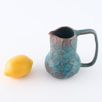 作家 藤原純 花器 S 碧 信楽焼 古仙堂 陶磁器作家もの