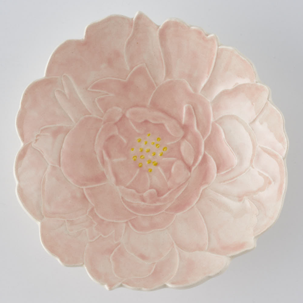 つちのわ 作家 石黒美佐緒 芍薬 ボウル ピンク つちのわ 作家 石黒美佐緒 陶磁器作家もの