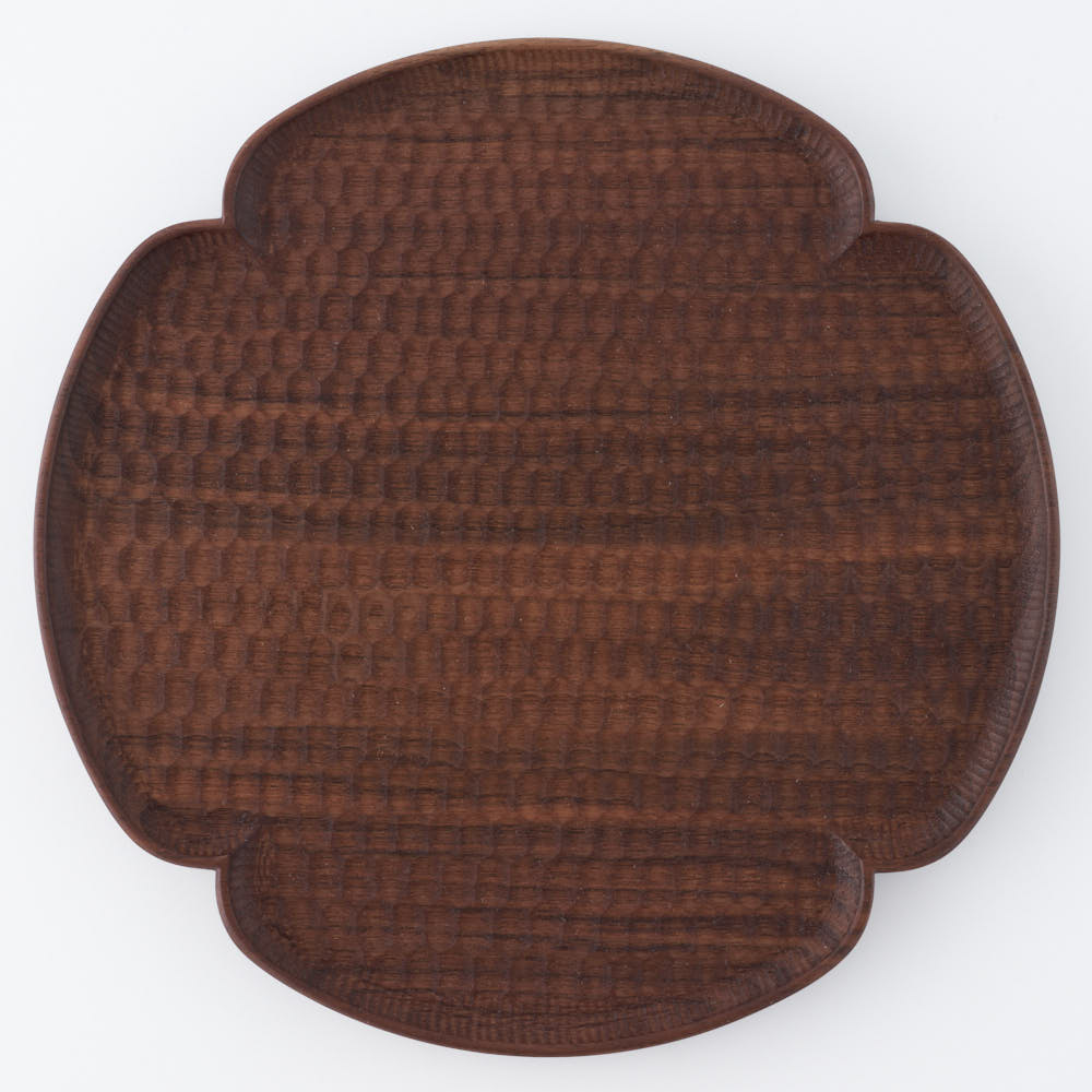 木工房玄 作家 高塚和則 花型パン皿 大 ウォールナット 木工房玄 作家 高塚和則 木工もの