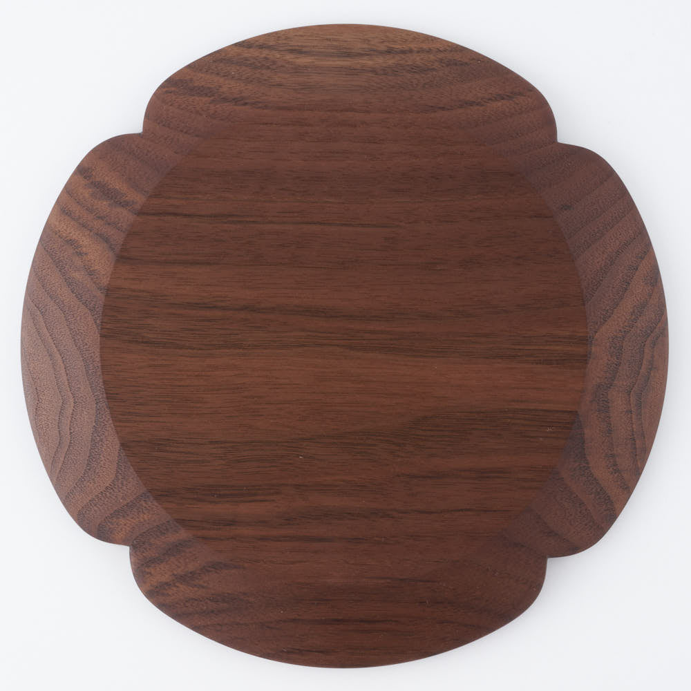 木工房玄 作家 高塚和則 花型パン皿 大 ウォールナット 木工房玄 作家 高塚和則 木工もの