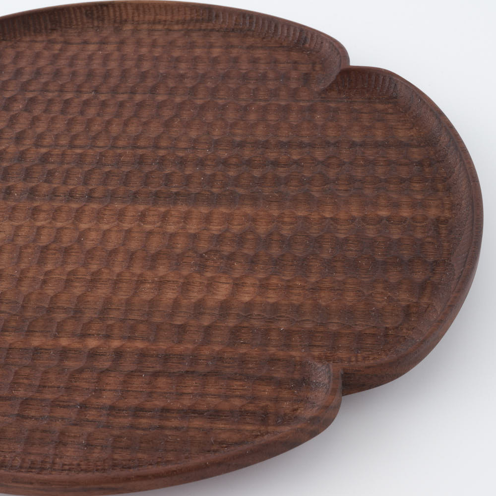 木工房玄 作家 高塚和則 花型パン皿 大 ウォールナット 木工房玄 作家 高塚和則 木工もの