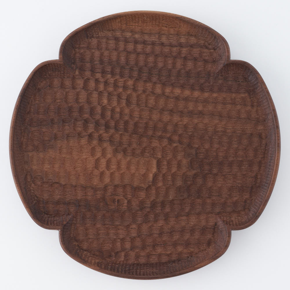 木工房玄 作家 高塚和則 花型パン皿 中 ウォールナット 木工房玄 作家 高塚和則 木工もの