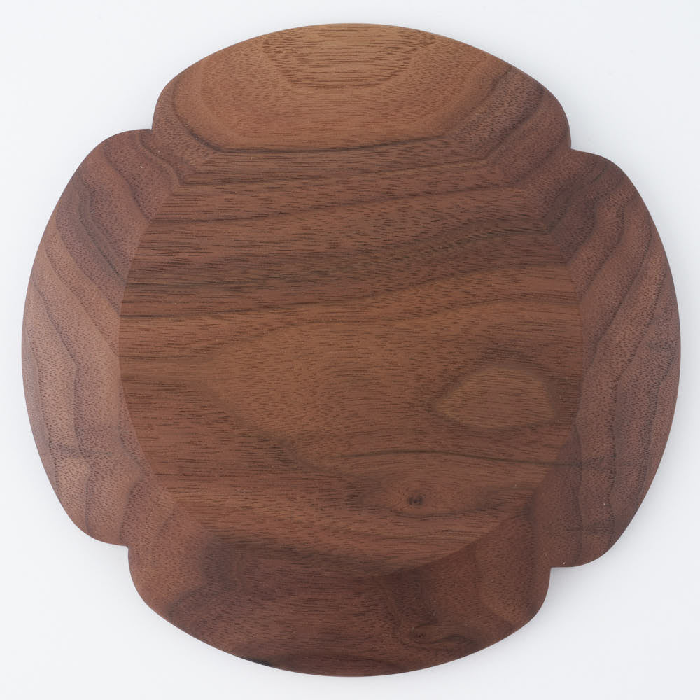 木工房玄 作家 高塚和則 花型パン皿 中 ウォールナット 木工房玄 作家 高塚和則 木工もの