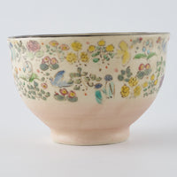 ははみや happy gardenまる碗 ピンク ははみや 陶磁器作家もの