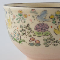 ははみや happy gardenまる碗 ピンク ははみや 陶磁器作家もの