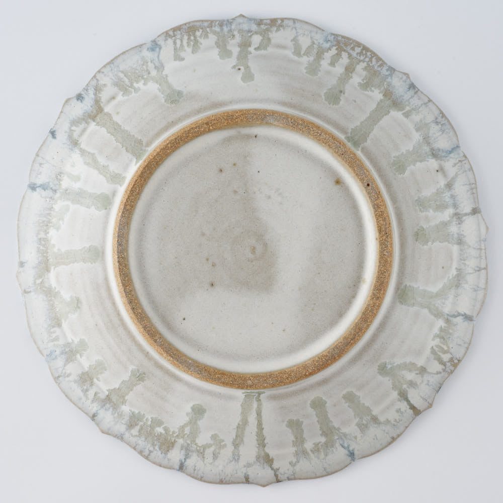 作家 村澤享 青灰釉稜花皿 作家 村澤享 陶磁器作家もの