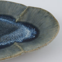 作家 村澤享 青灰釉花型皿 作家 村澤享 陶磁器作家もの