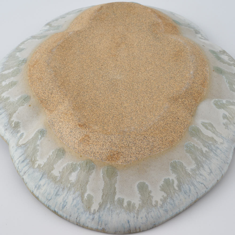 作家 村澤享 青灰釉花型皿 作家 村澤享 陶磁器作家もの