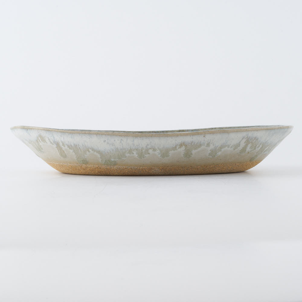 作家 村澤享 青灰釉楕円鉢 作家 村澤享 陶磁器作家もの