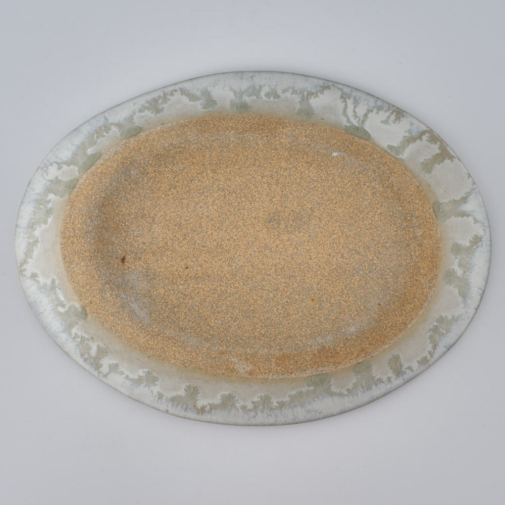 作家 村澤享 青灰釉楕円鉢 作家 村澤享 陶磁器作家もの