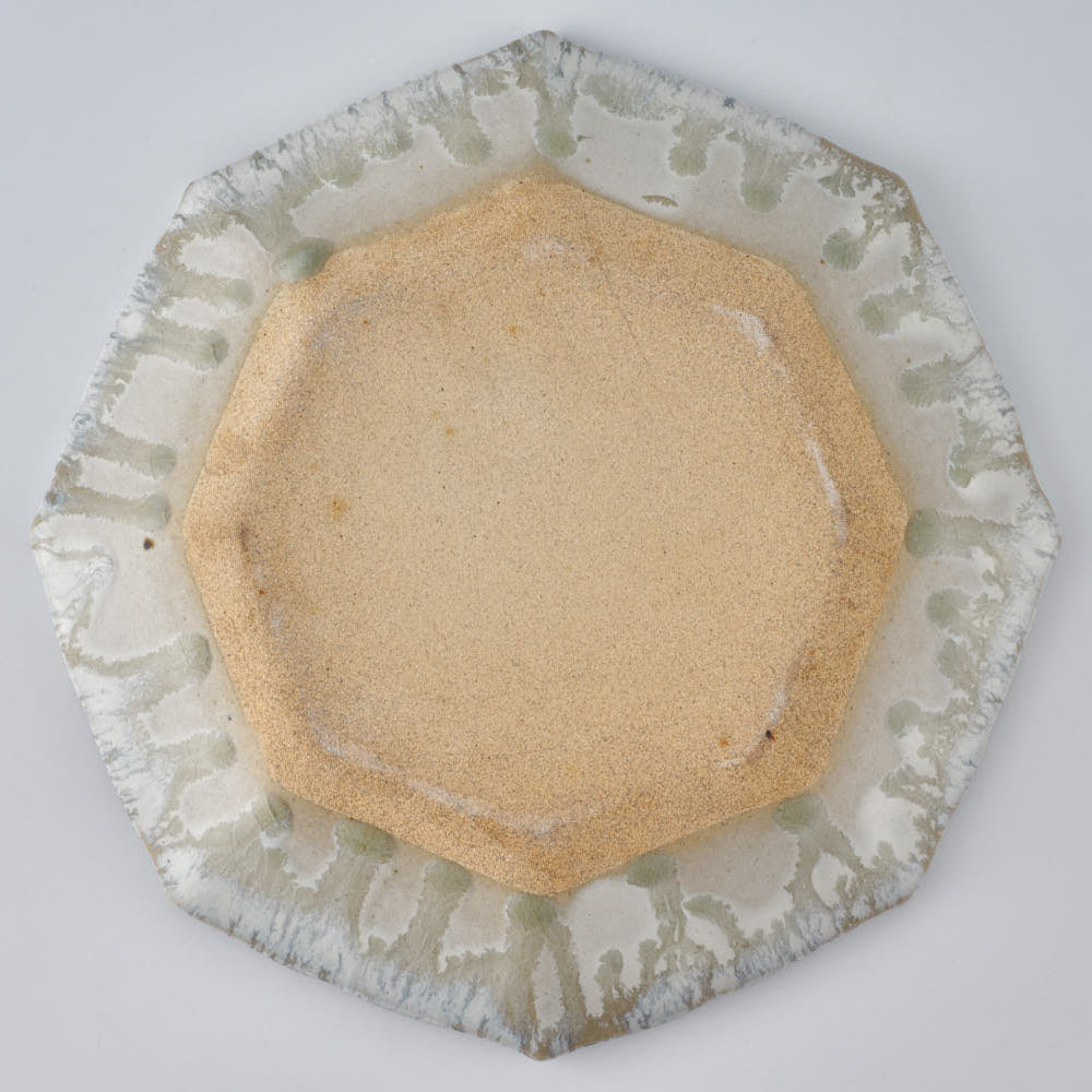 作家 村澤享 青灰釉稜花八角皿 作家 村澤享 陶磁器作家もの