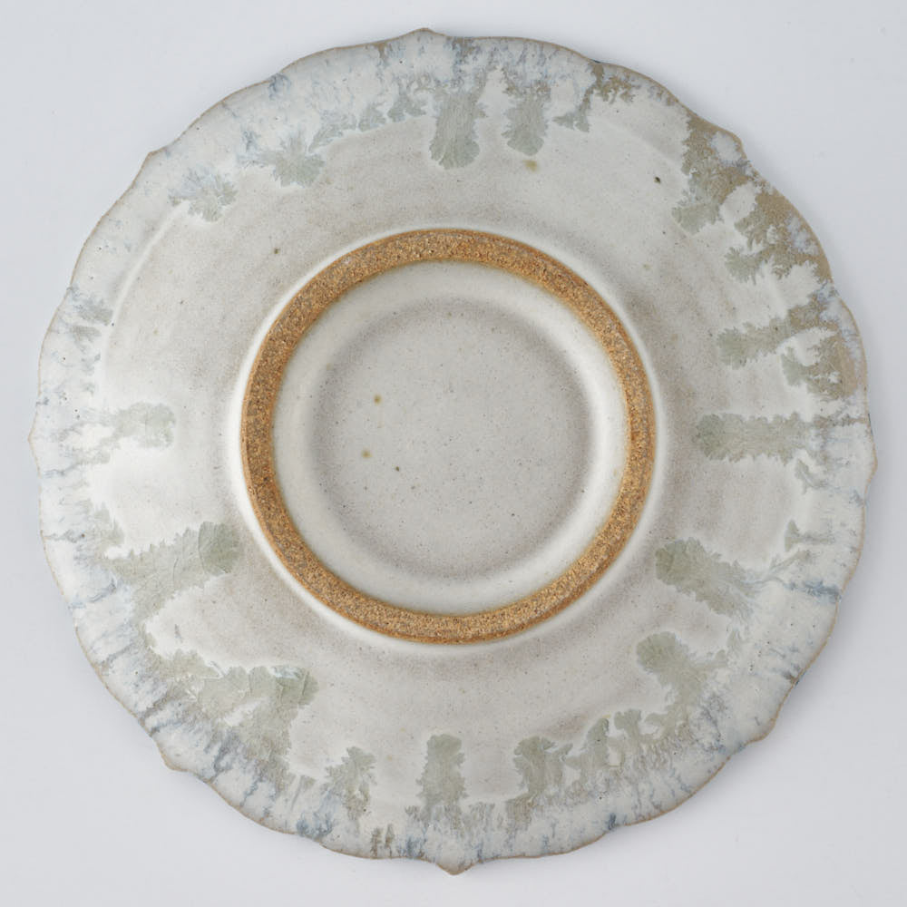 作家 村澤享 青灰釉稜花小皿 作家 村澤享 陶磁器作家もの