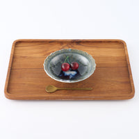 作家 村澤享 青灰釉稜花小皿 作家 村澤享 陶磁器作家もの