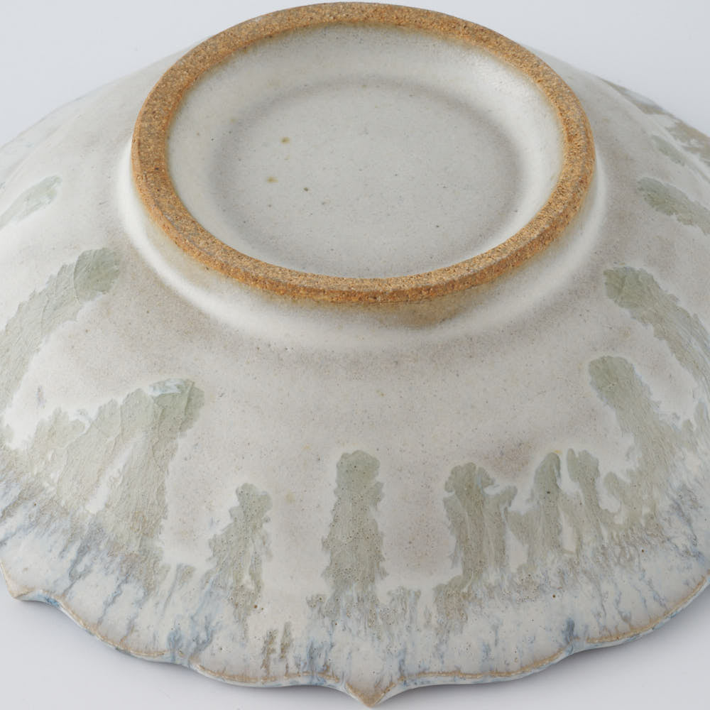 作家 村澤享 青灰釉稜花小皿 作家 村澤享 陶磁器作家もの