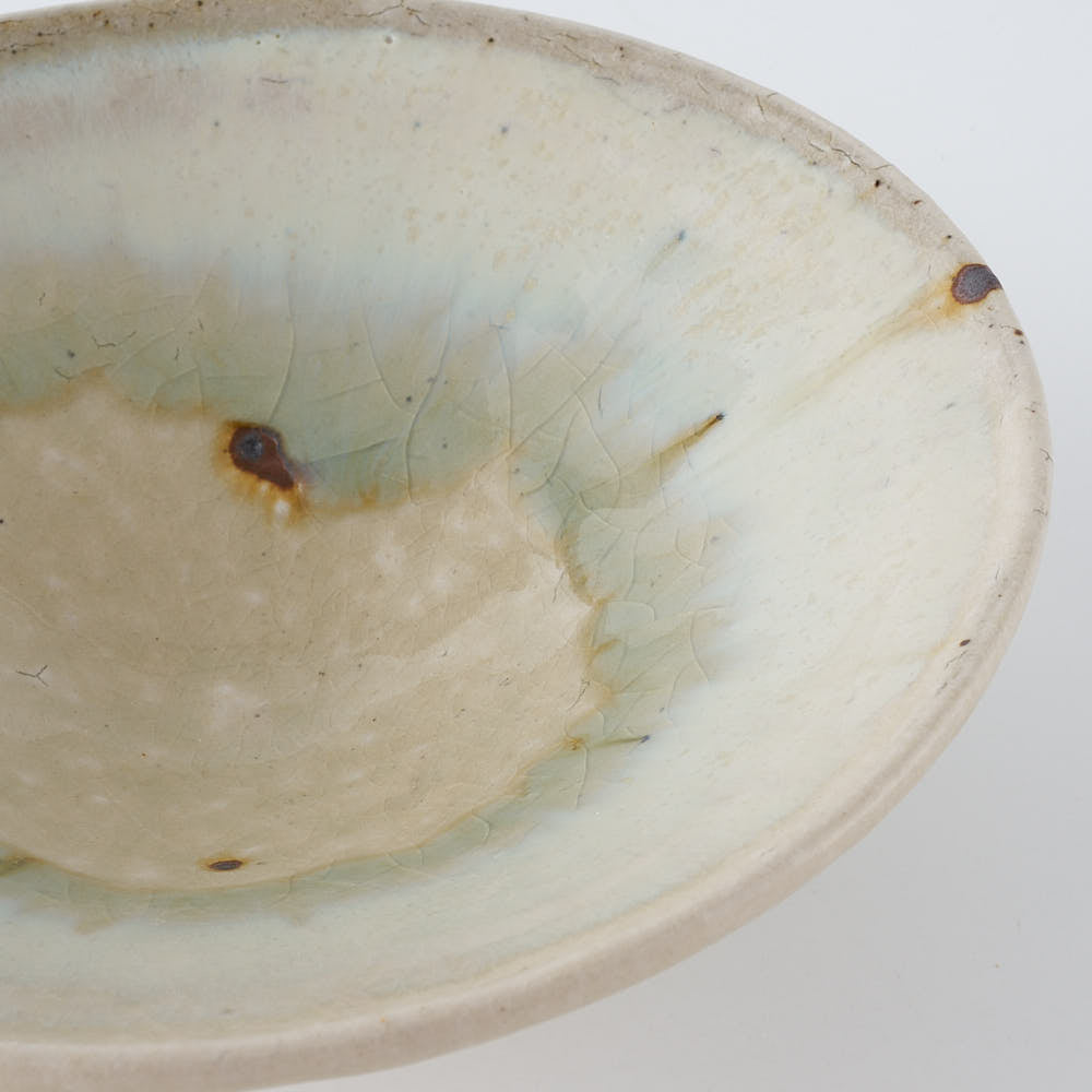 作家 中村哲雄 白釉 線鉢5寸