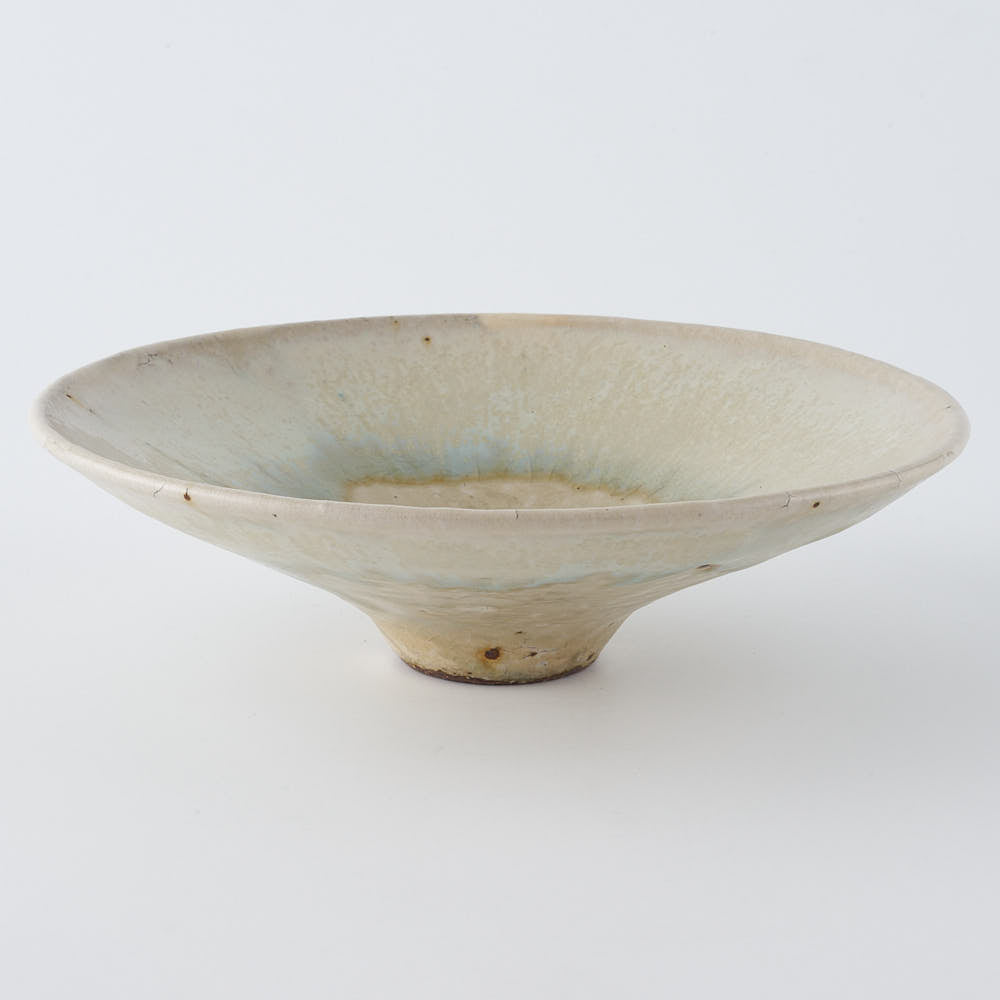 作家 中村哲雄 白釉 線鉢6寸