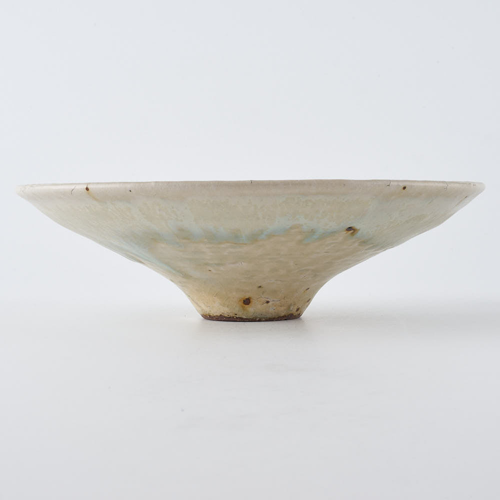 作家 中村哲雄 白釉 線鉢6寸