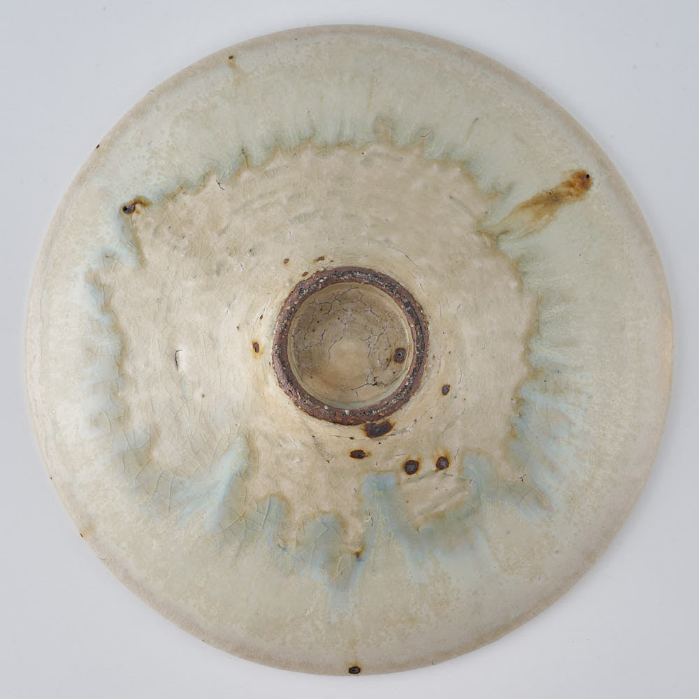 作家 中村哲雄 白釉 線鉢6寸