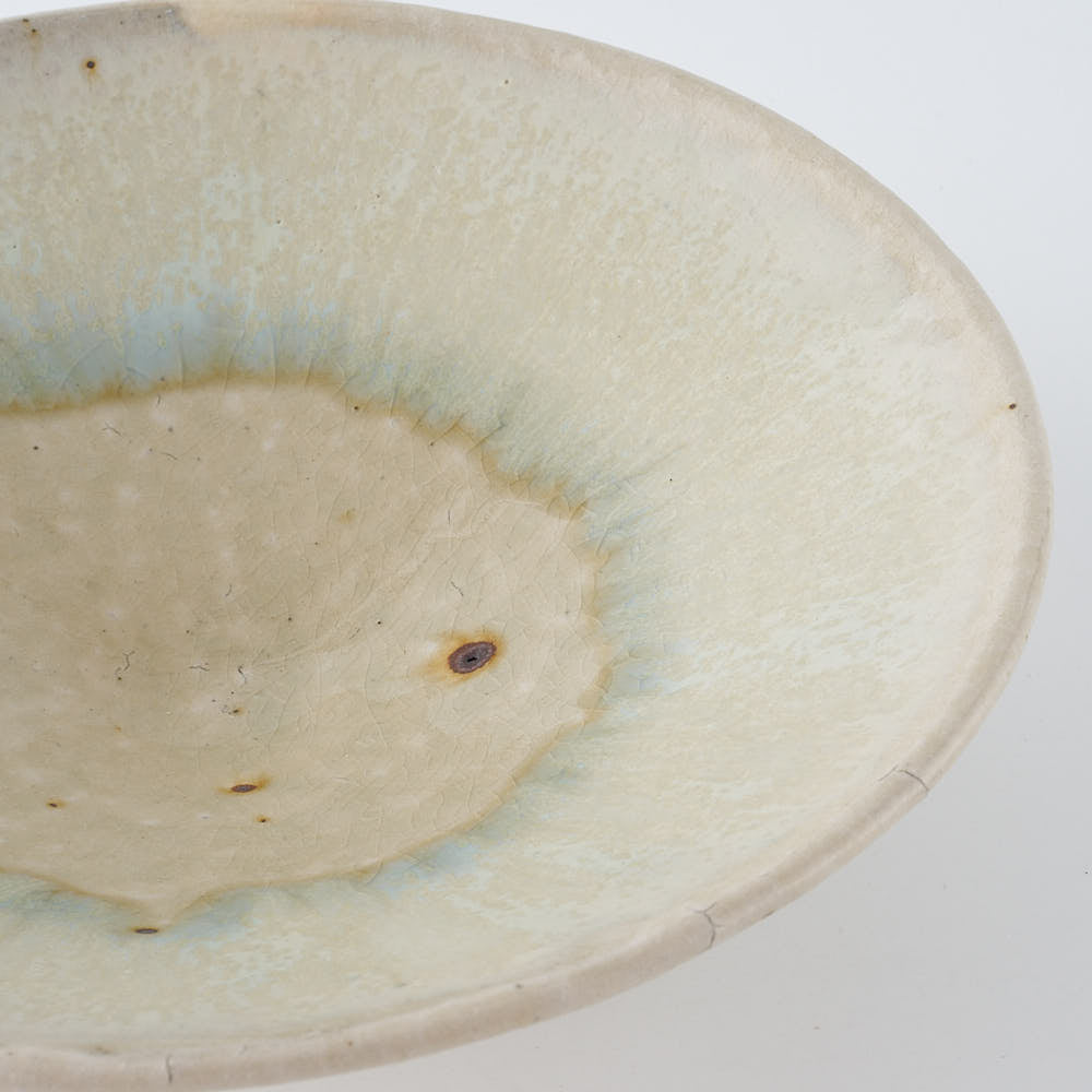 作家 中村哲雄 白釉 線鉢6寸