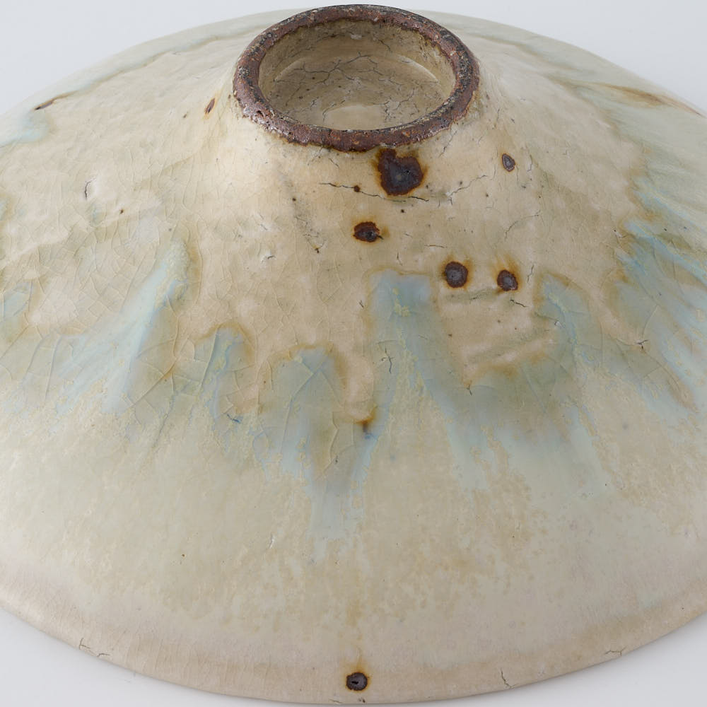 作家 中村哲雄 白釉 線鉢6寸