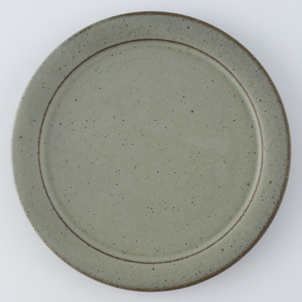 作家 長谷川哲也 洋皿18cm(緑青) 作家 長谷川哲也 陶磁器作家もの