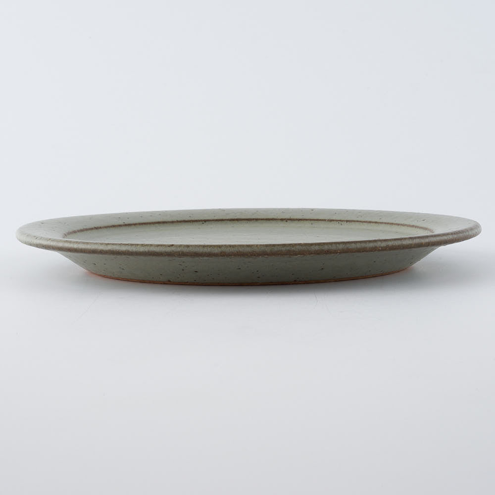 作家 長谷川哲也 洋皿18cm(緑青) 作家 長谷川哲也 陶磁器作家もの