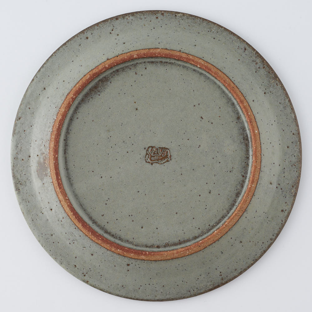 作家 長谷川哲也 洋皿18cm(緑青) 作家 長谷川哲也 陶磁器作家もの