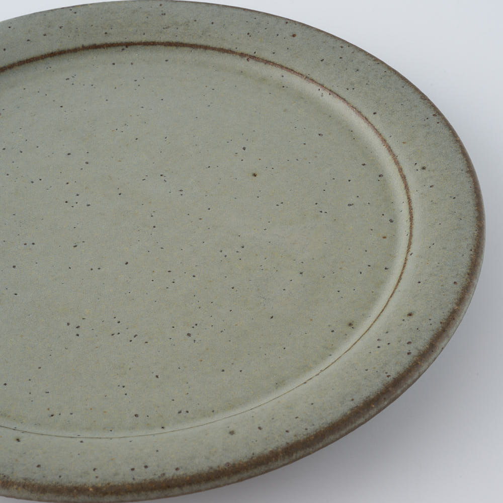 作家 長谷川哲也 洋皿18cm(緑青) 作家 長谷川哲也 陶磁器作家もの