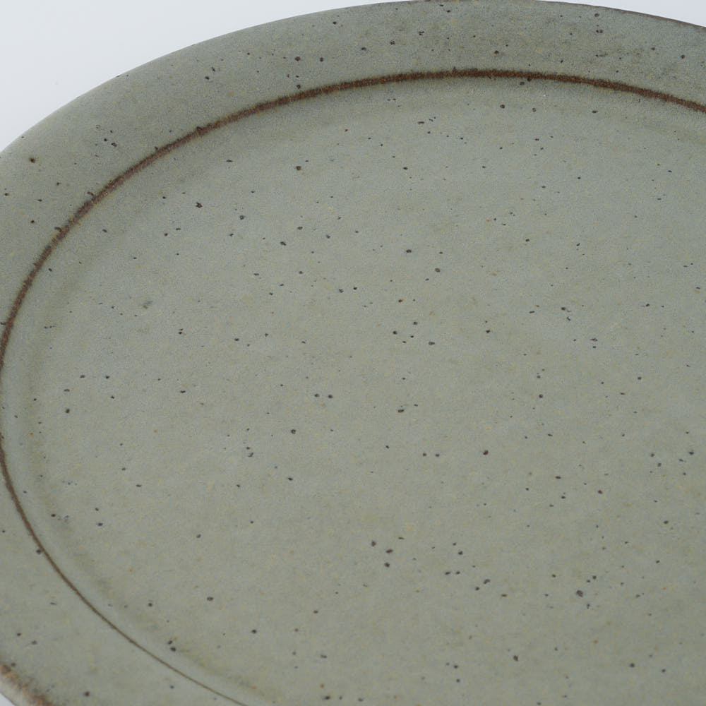 作家 長谷川哲也 洋皿18cm(緑青) 作家 長谷川哲也 陶磁器作家もの