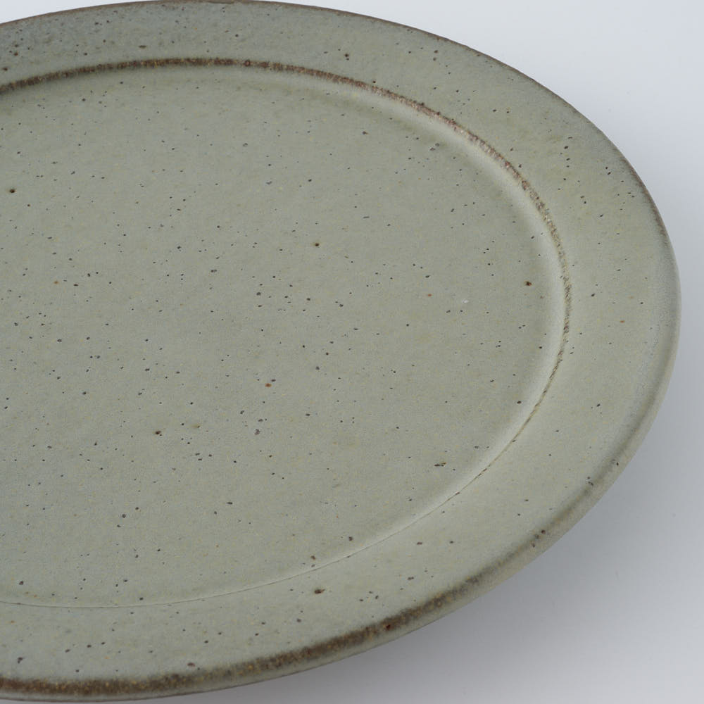 作家 長谷川哲也 洋皿21cm(緑青) 作家 長谷川哲也 陶磁器作家もの