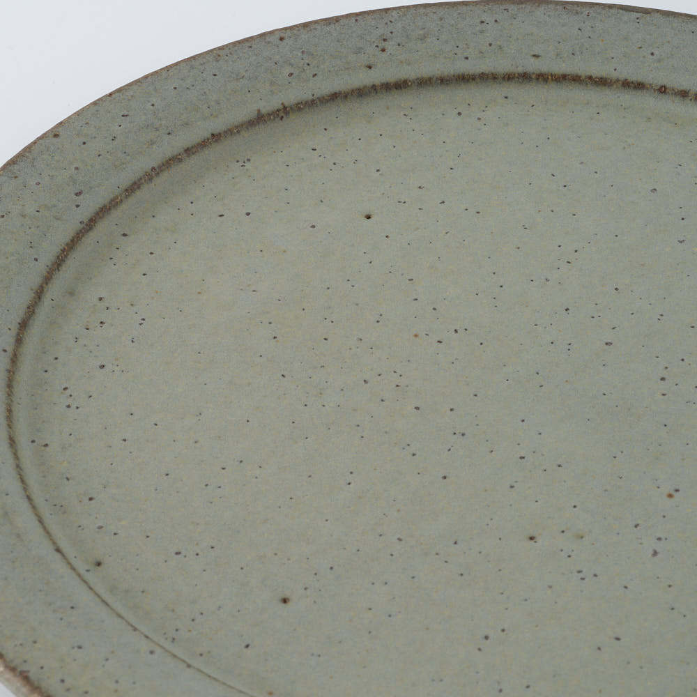 作家 長谷川哲也 洋皿21cm(緑青) 作家 長谷川哲也 陶磁器作家もの