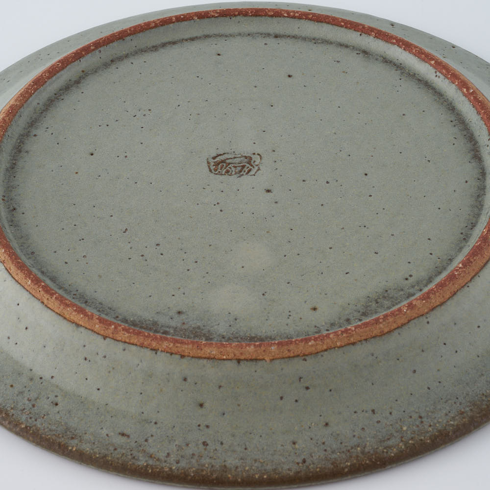 作家 長谷川哲也 洋皿21cm(緑青) 作家 長谷川哲也 陶磁器作家もの