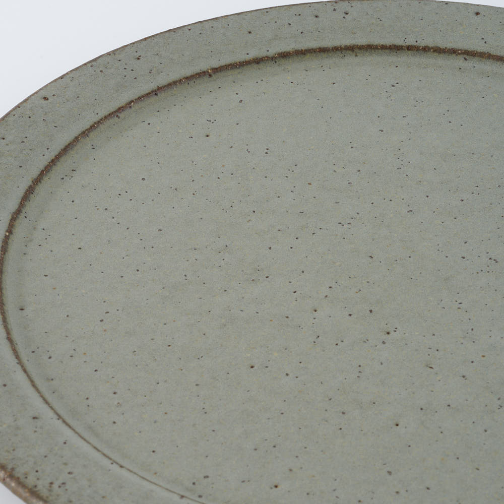 作家 長谷川哲也 洋皿24cm(緑青) 作家 長谷川哲也 陶磁器作家もの