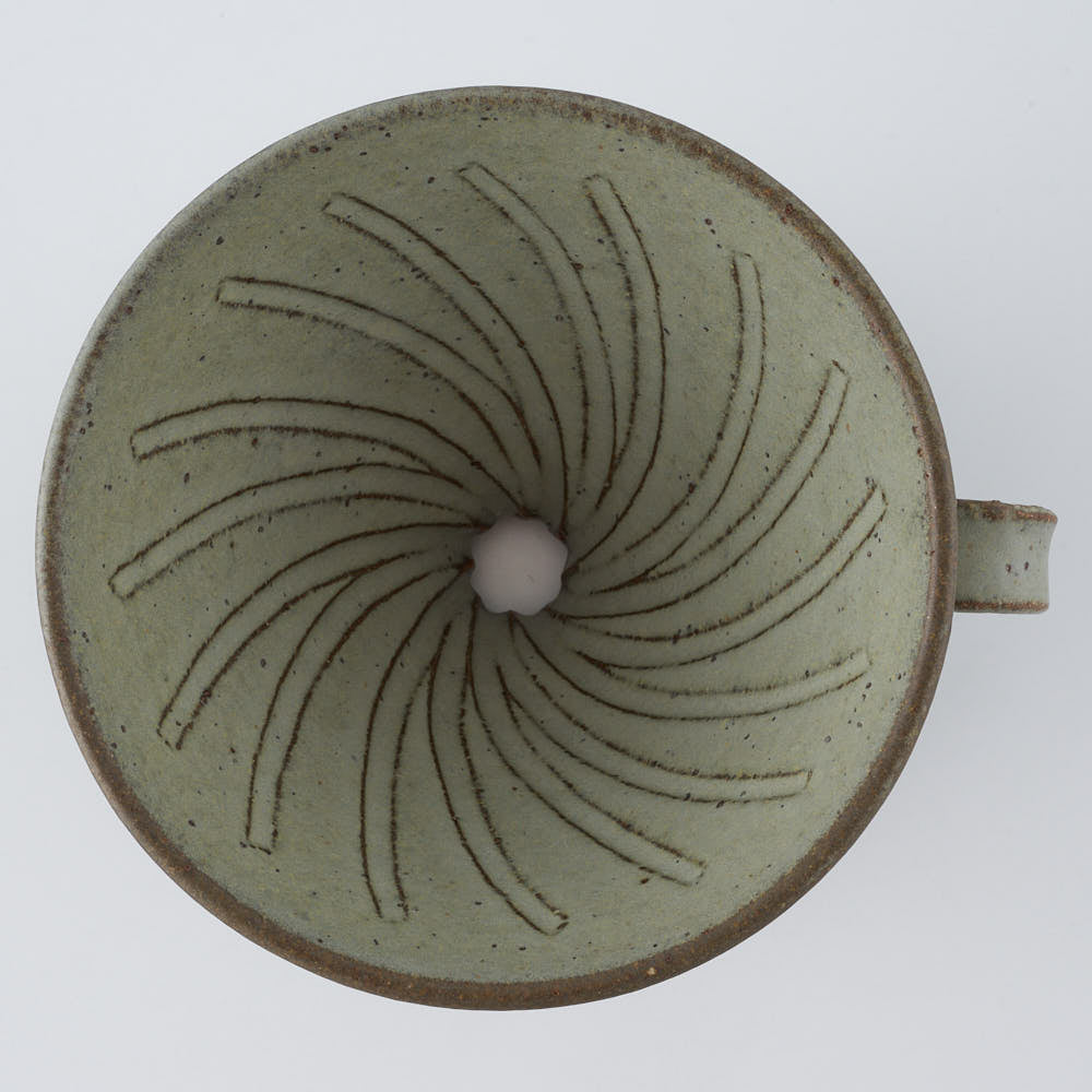 作家 長谷川哲也 ドリッパー(緑青) 作家 長谷川哲也 陶磁器作家もの