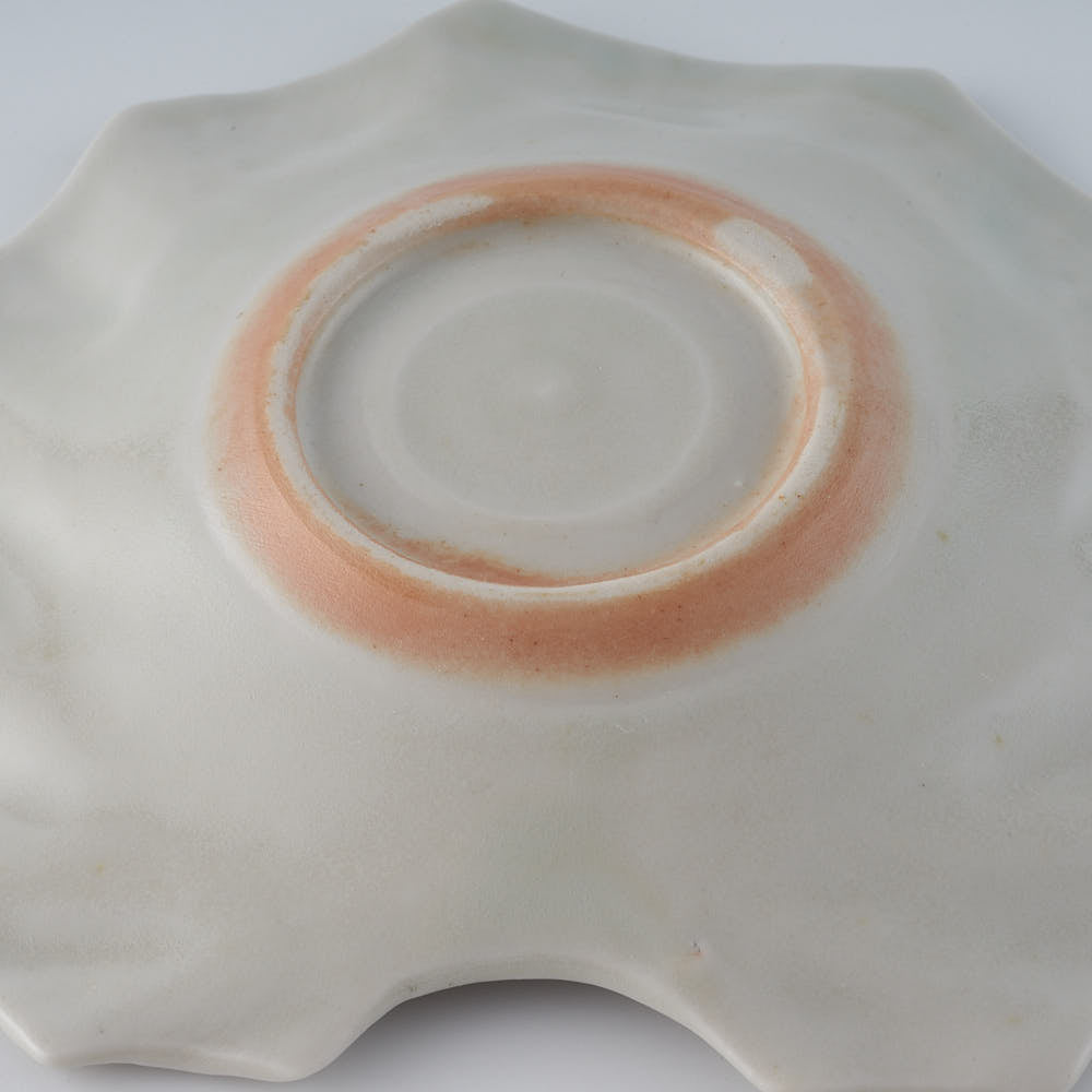 作家 前田麻美 灰青釉 石蕗の葉 四寸皿