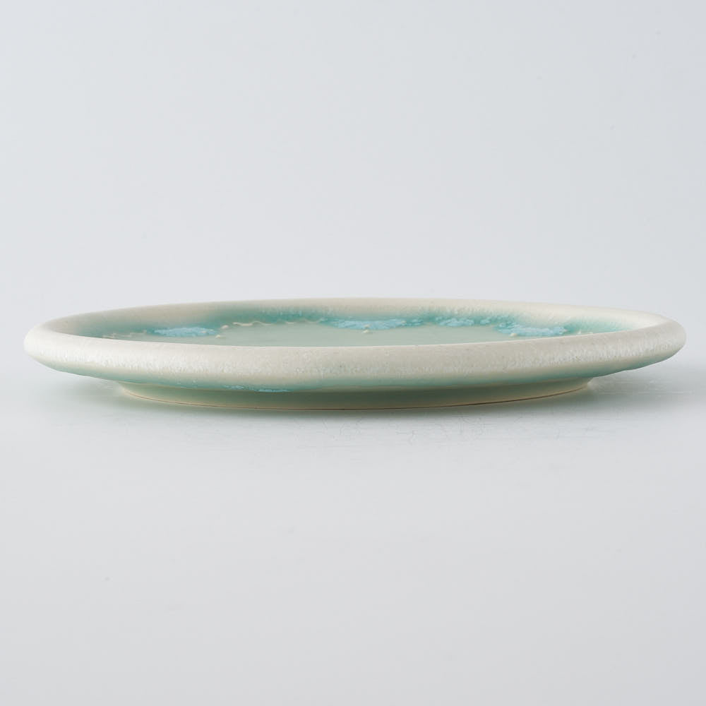 作家 佐藤美季 5寸皿(丸縁グリーン) ¥3,520 大人の焼き物