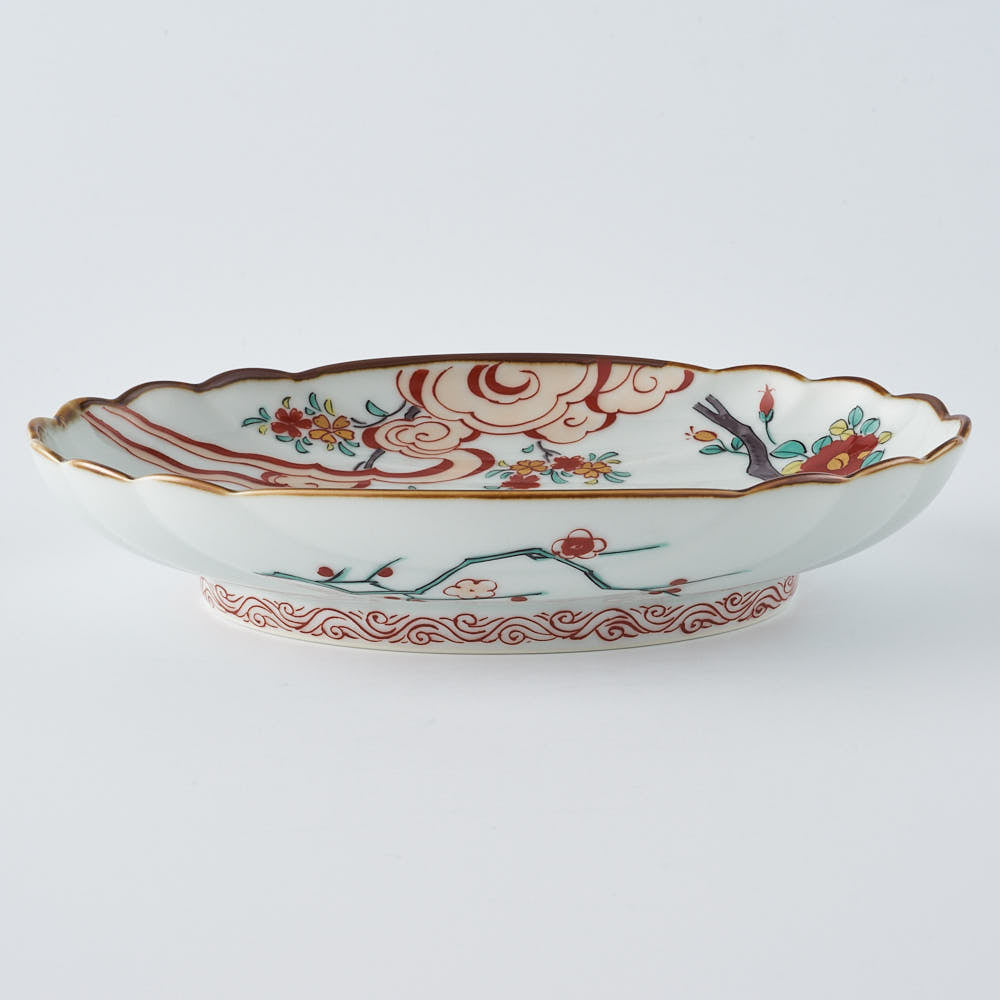 未使用 波佐見焼 林九郎窯 楕円形大皿 ひな祭り　テーブルコーディネート 未使用 波佐見焼 林九郎窯 楕円形大皿 ひな祭り テーブル